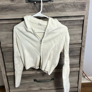 brandy melville white hooded top